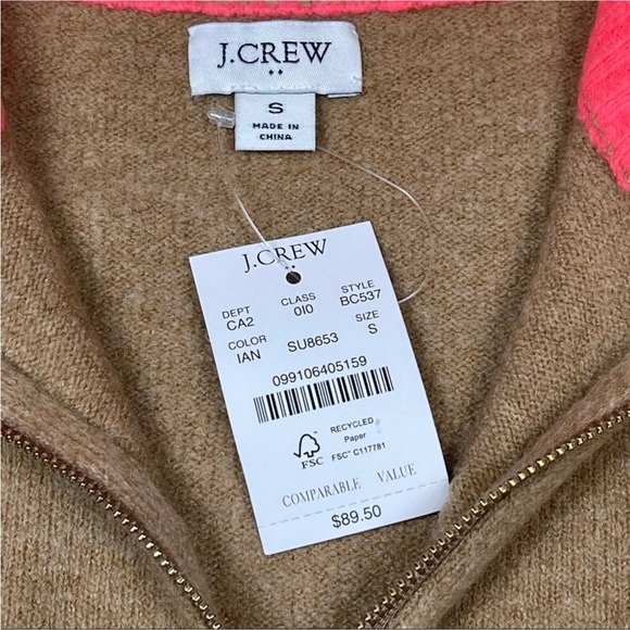 J Crew🔥SALE🔥 Factory colorblock sweater NWT small - Picture 7 of 8